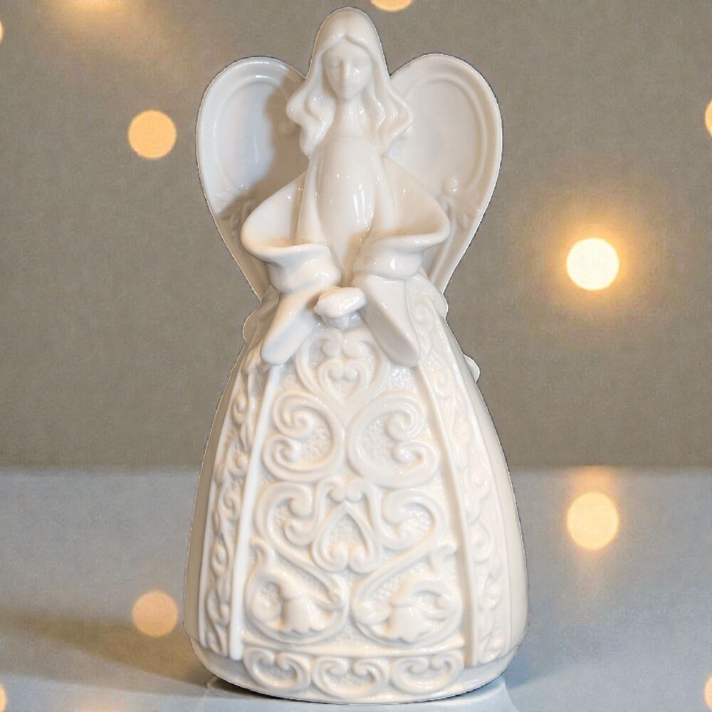 Angel Figurine 10.25"h Burton & Burton porcelain ornate detail